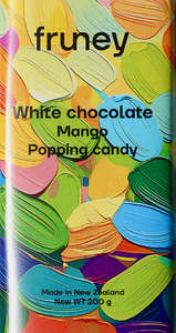 Chocolate Bars: Mango Popping Candy White Chocolate Bar, 200g