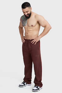 Mens Joggers Track Pants: Pinnacle Straight Pants Brown