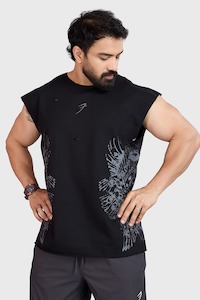 Gym Vest Men: Raw Eagle Capsleeves Tank Black