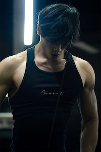 Gym Vest Men: Ribbed Tank Black