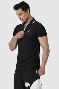 All Black: Stride Polo T-shirt Black