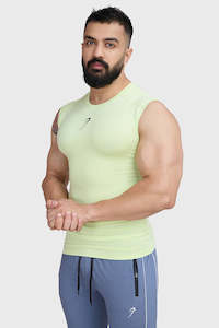 Men Compression Wear: Compression Sleeveless Tank Lime