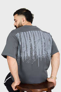 Gym Oversized Tshirts Men: Heavyweight Oversized T-shirt Grey