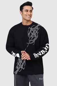 Gym Tshirts For Men: Die Lifting Fullsleeves T-shirt Black