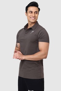 Gym Tshirts For Men: Polo T-shirt Gunmetal