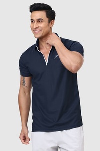 Gym Tshirts For Men: Stride Polo T-shirt Navy