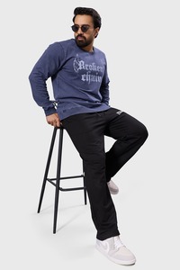 Gym Tshirts For Men: Shadow Washed Sweatshirt Navy