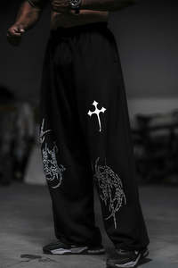 Mens Joggers Track Pants: Christ Loose Tracks Black