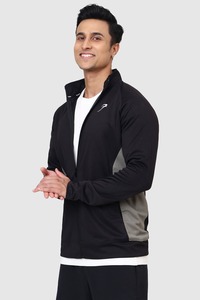 Hoodies Jackets: Polish Colourblock Jacket Black