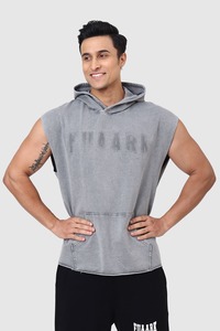 Hoodies Jackets: Shadow Washed Capsleeves Hoodie Light Grey