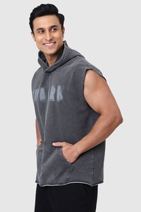 Shadow Washed Capsleeves Hoodie Dark Grey