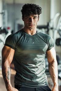 Men Compression Wear: Power Seamless T-shirt Grey/Logo