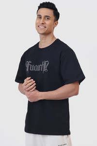 Gym Tshirts For Men: Brookline Oversized T-shirt Black