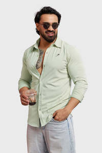 Gym Tshirts For Men: Aero Fullsleeves Shirt Light Green