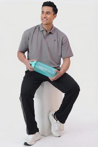 Gym Tshirts For Men: Noir Oversized Polo T-shirt Grey