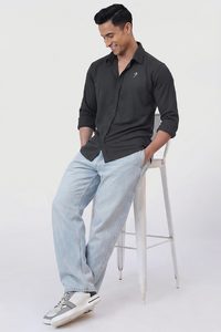 Gym Tshirts For Men: Foundation Fullsleeves Shirt Dark Grey