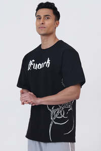 Gym Tshirts For Men: Ritual Oversized T-shirt Black