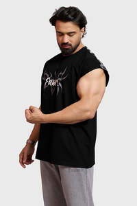 Gym Vest Men: Grim Capsleeve Tank Black