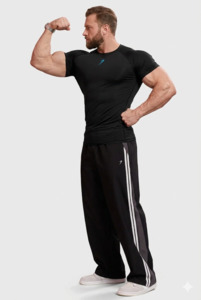 Compression T-shirt Black/ Blue Logo