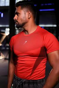Gym Tshirts For Men: Command Seamless T-shirt Red