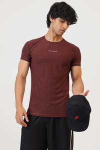 Gym Tshirts For Men: Blaze Nylon T-shirt Brown