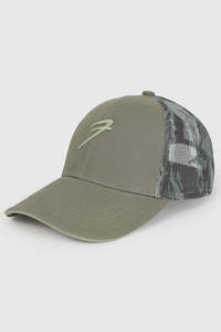 Caps: Camo Trucker Caps Olive