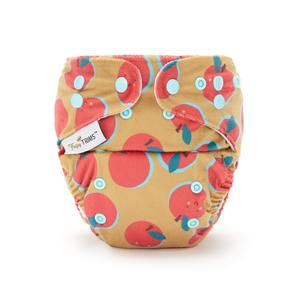 Trim Fit Nappy: Fudgey TRIMS™ Pocket Nappy - Happy Apples (Minky)