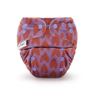 Fudgey TRIMS™ Pocket Nappy - Hippy Hearts (Minky)