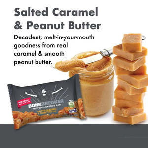 New: Bonk Breaker Plant-Based Protein Bar Salted Caramel & Peanut Butter BB FEB 26