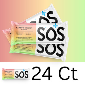 Energy Hydration Drinks: SOS Daily - Vitamin Enhanced Rainbow Sherbet 24ct Pouch