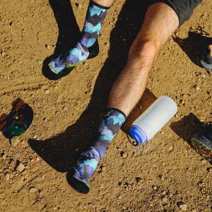 New: Smartwool Trail Run Summit Sector Print Crew Socks