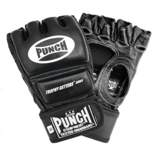 Punch Equipment: 90041     ~ FINGERLESS MITTS LEATHER BLACK