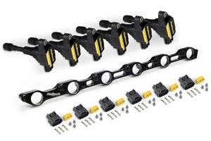 Toyota: Haltech R35 Coil Bracket Kit for Toyota JZ- Includes bracket , coils and connectors - HT-120200