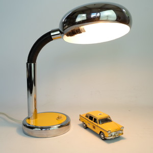 Yellow & Chrome Desk Lamp