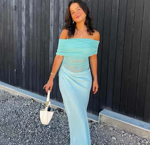 BENNI- NICO DRESS AQUAMARINE