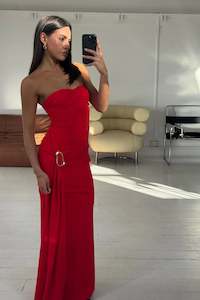 BRONZE SNAKE SHOP -KELLY MAXI DRESS CHERRY