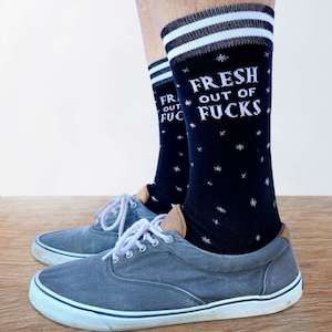 Mens Socks: Fresh Out Of Fucks Men's Socks
