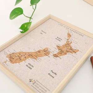 Travel Maps: New Zealand Travel Map Pin Board - Medium
