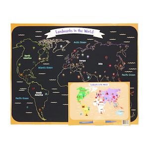 Travel Maps: Kid's Scratch Map - Landmarks in the World