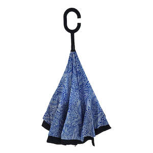 Inside Out Umbrella - William Morris Mint Larkspur