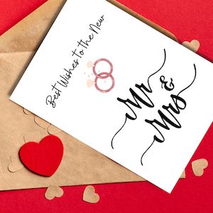 Wedding Greeting Cards: Greeting Card - Mr & Mrs