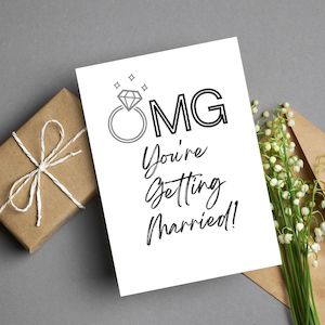 Wedding Greeting Cards: Greeting Card - OMG Getting Married