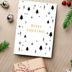 Christmas Cards: Christmas Greeting Card - Merry Christmas Trees