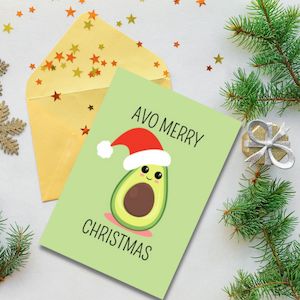 Christmas Cards: Christmas Greeting Card - Avo Merry Christmas