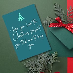 Christmas Cards: Christmas Greeting Card - Told Me To Buy