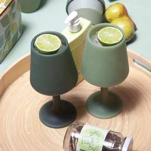 Swepp Silicone Unbreakable Wine Glasses - Sage + Olive