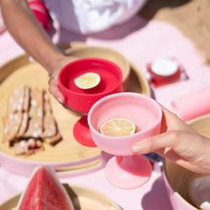Mecc Silicone Unbreakable Cocktail Glasses - Cherry + Blush