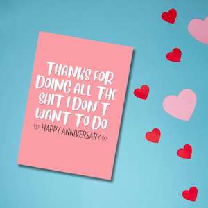 Valentines Day Greeting Cards: Greeting Card - Happy Anniversary Thanks
