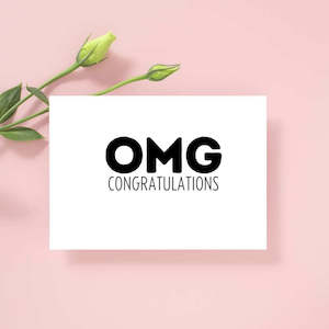 Wedding Greeting Cards: Greeting Card - OMG Congratulations