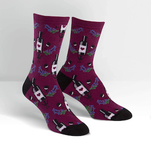 Sock It To Me - Women's Crew Socks - Wine